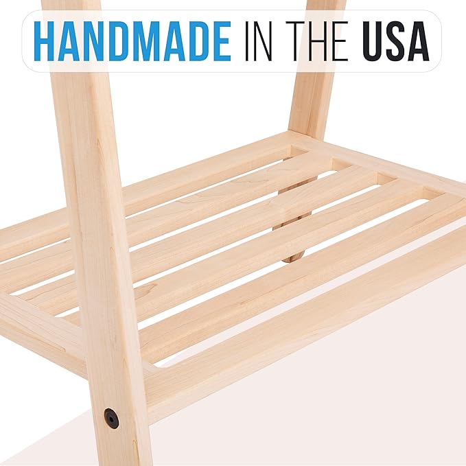 Pennsylvania Woodworks Handcrafted Maple Garment Rack - Sleek & Stylish Clothing Storage, Home Organization, Boutique Display, Coat Rack, Laundry Room Decor - Made in the USA (Large)
