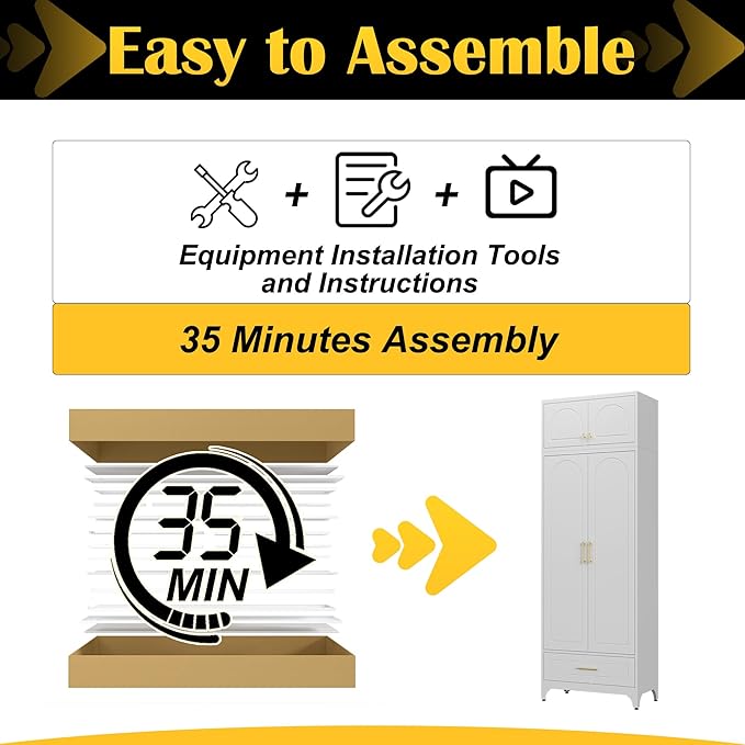 Kitchen Pantry Cabinet,90" Storage Cabinets with Doors and Shelves,Metal Pantry Cabinet with Drawers,White Kitchen Cupboard for Livingroom,Pantry, Bathroom