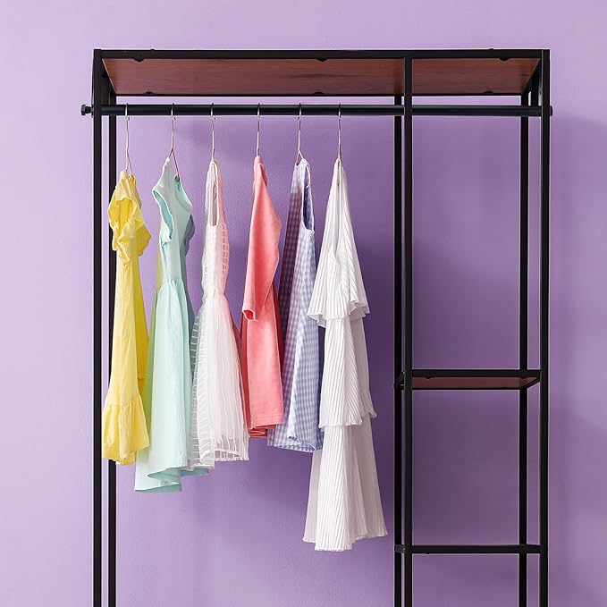 2 Pack Wire Shelving Garment Hanger Bar Wire Shelving Accessories Industrial Closet Clothes Rods for Home Retail Store(Black,36 Inch)