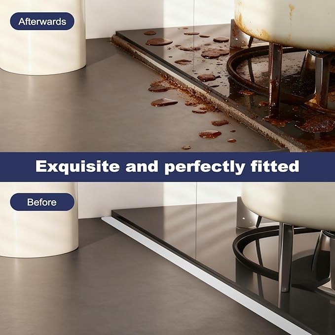 Upgrade 316 Stainless Steel Stove Gap Covers (2 Pack, 23.4”, White), Heat-Resistant Stove Gap Filler for Kitchen Counter and Stovetop, Range Trim Kit Oven Gap Guard Between Stove and Counter