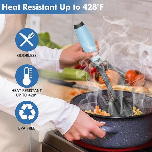 Upgrade Meat Chopper, Heat Resistant Meat Masher for Hamburger Meat, Ground Beef Smasher, Nylon Hamburger Chopper Utensil, Ground Non Stick Mix Chopper, Mix and Chop, Potato Masher Tool(Aqua)
