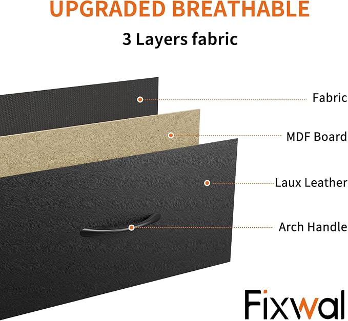 Fixwal Black Tall Skinny Dresser for Bedroom, Narrow Storage Dresser Organizer with 7 Fabric Drawers, Nightstand Furniture in Closet, Entryway, Hallway