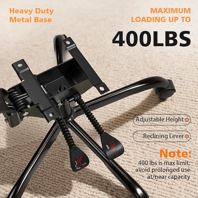 400lbs Office Chair with Foot Rest, Reclining Big and Tall Office Chair with Lumbar Support Spring Cushion, High Back PU Leather Computer Chair,Comfy Desk Chair for Home Office