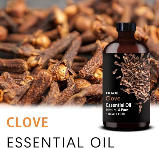 Clove Essential Oil, Clove Oil 4 Fl Oz 120ML for Diffuser Humidifier Yoga Cleaning DIY Candle Soap Making Essential Oils