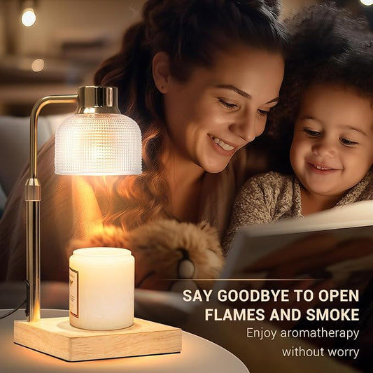 KLL Candle Warmer Lamp with Timer: Birthday Gifts for Women Mom Her - House Warming Gifts New Home, Room Decor - Dimmable Wax Melt Warmer for Jar Candles with 2 Bulbs