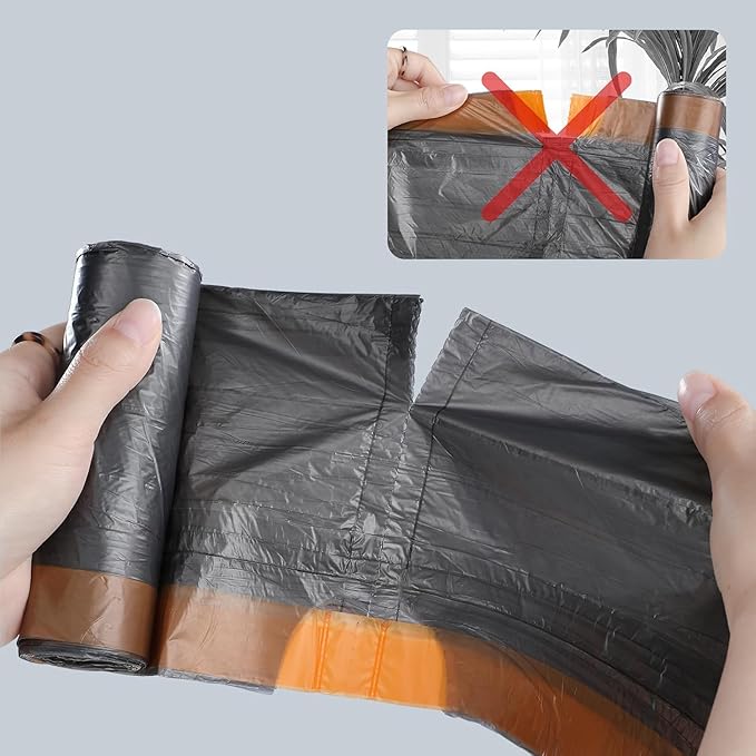 MOPALL Small Trash Bags with Drawstring, 2.6-4 Gallon Bathroom Garbage Bags, 15 Liter Black Waste Basket Liners for Bedroom, Office, Pet & Diaper Pail, Strong & Leak Proof (75 Count, 17.7" x 19.7")
