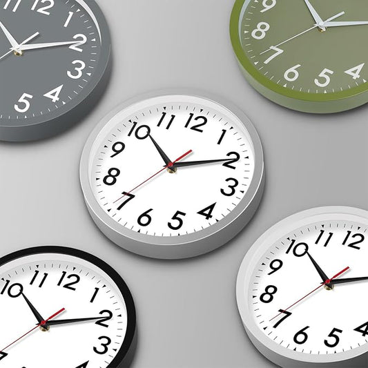 DAXSMY Wall Clock Analog 10 Inch Simple Silent Non Ticking Battery Operated Modern Decorative for Kitchen Office Bedroom Bathroom Living Room(Olive Green)