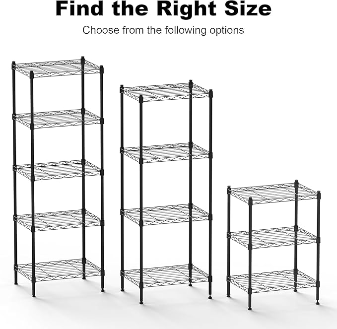 Orchidleaf 3-Tier Heavy Duty Wire Shelving Unit with Lockable Wheels, Metal Storage Rack for Garage, Pantry, Kitchen & Living Room, 39.4" H × 36.9" L × 18.6" D