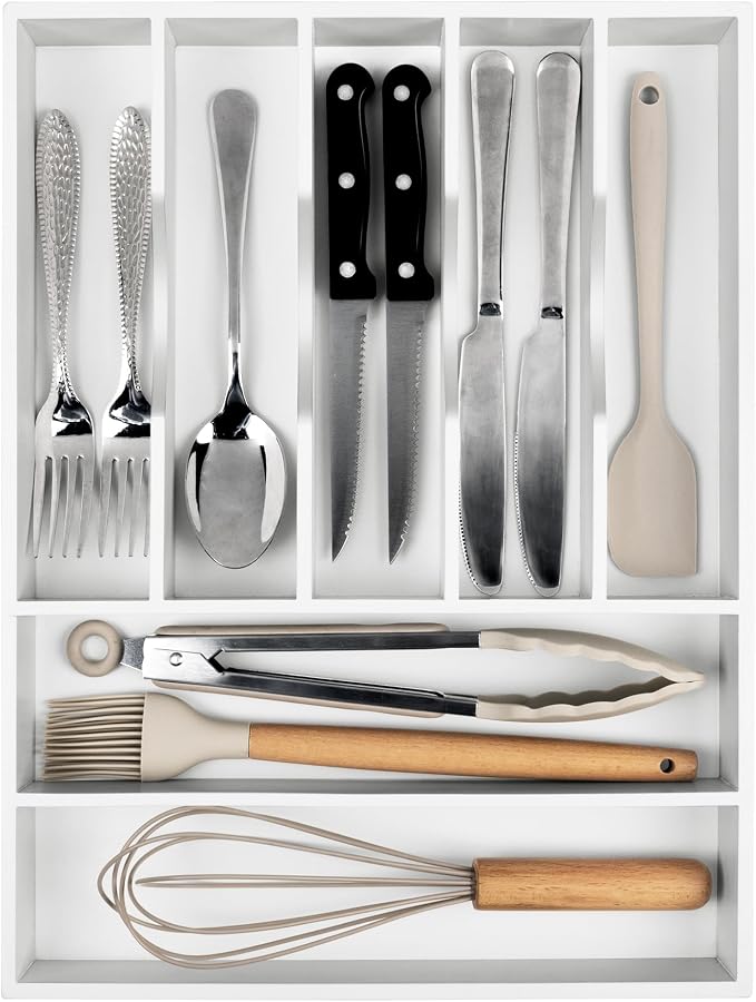 Kitchen Silverware Drawer Organizer and Storage Deep Cookware Utensil Cutlery Rack Office Drawer Organizer Tray Amazon Basics Kitchen Home Gadgets Rv Storage Solutions Wedding Registry Must Haves 2025