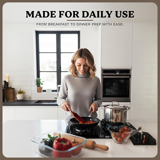 100% Natural Acacia Wooden Cooking Utensils Set - 10 Pcs Wooden Spurtle Set - Spurtles Kitchen Tools As Seen On TV Paddle - Safe for Nonstick Cookware - Stirs Like a Spoon, Flips Like A Spatula