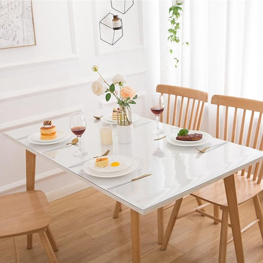 36 x 91 Inch Clear Table Cover Protector, Clear Table Protector for Dining Room Table, 1.5mm Plastic Table Cover, Waterproof Table Pad for Kitchen, Office