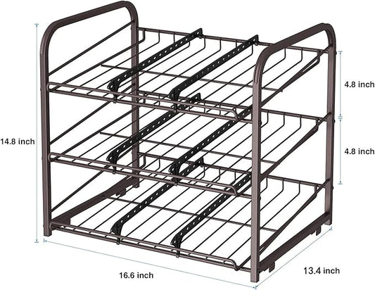 3 Tier Stackable Can Rack Organizer,for food storage,kitchen cabinets or countertops,Storage for 36 cans,Bronze