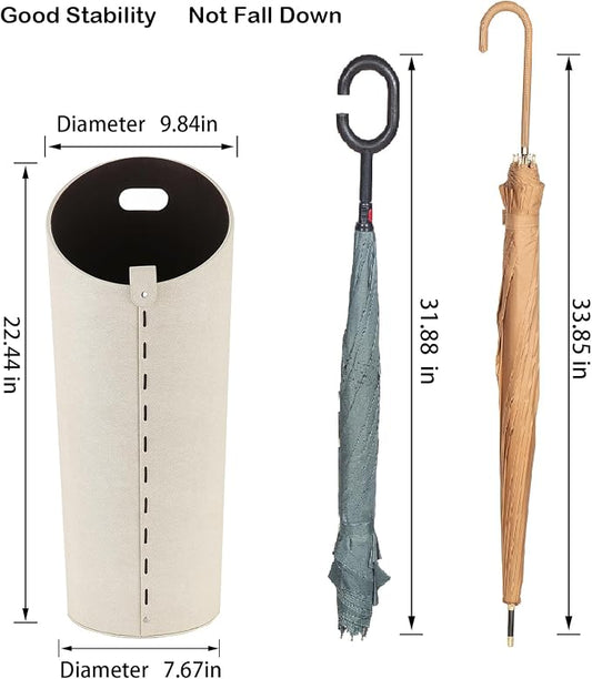 Tall Umbrella Holder White That won't Tip Over and Removable Drip Water Tray Modern Farmhouse Home Decor Umbrella Bucket Rack Can Storage 10 Different Sizes of Golf Umbrellas Canes etc