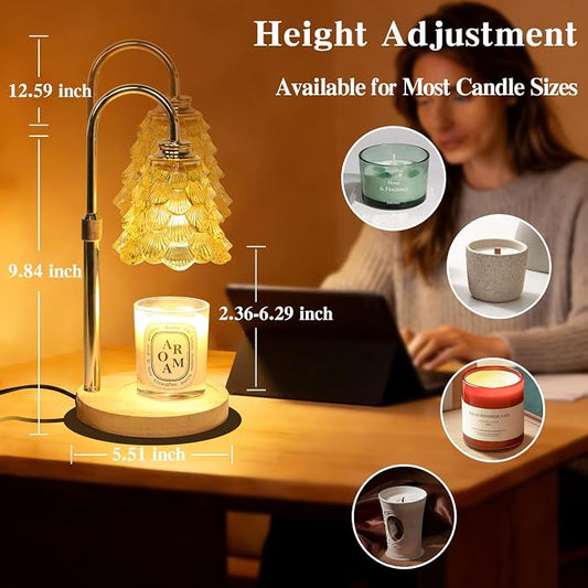 GEEZO Fragrance Candle Warmer Lamp,Electric Candle Warmer with Timer & Dimmer,Mom Christmas Birthday Gifts for Women, House Warming Gifts New Home Bedroom Decor