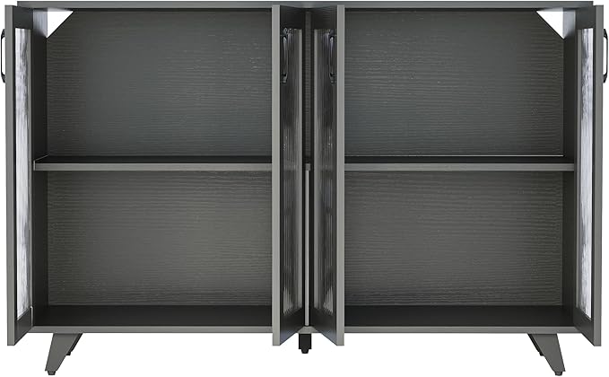 Panana Kitchen Buffet Server Table Accent Sideboard Cupboard Server Buffet Console Table with Doors Cabinet (49inch, Black)