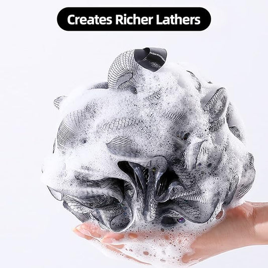 Fu Store Loofah Sponge Shower Loofahs 50g Bath Sponges Mesh Balls Body Scrubber Exfoliator Wash Back Scrubber Bathroom Men Women 4 Pack Scrubbers Cleaning Bathing Accessories