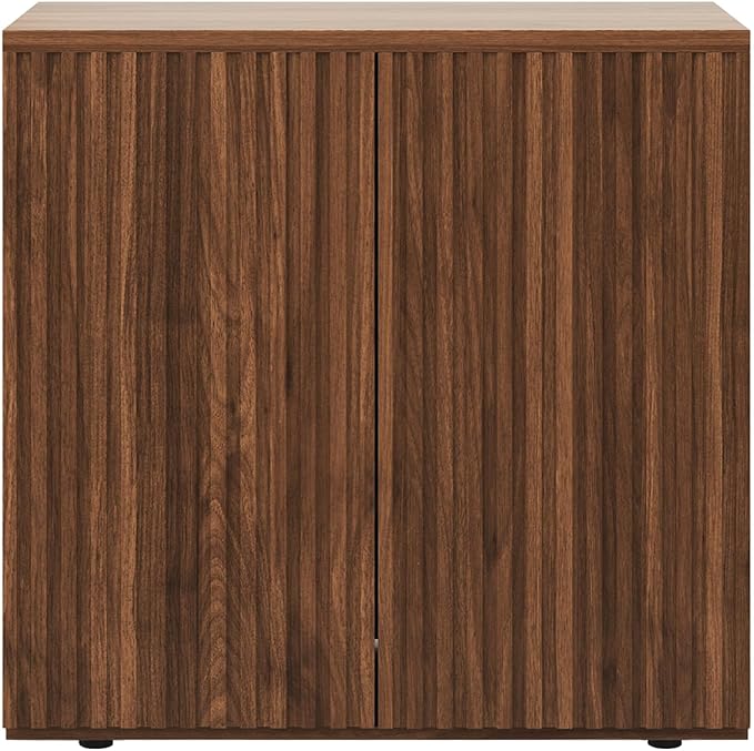 Rophefx Fluted Sideboard Cabinet, 94.5" Buffet Cabinet with Storage, Credenza Storage Cabinets with Adjustable Shelf, Wood Entryway Cabinets with Pop-up Door for Living Room, Entryway, Hallway, Walnut