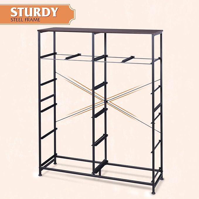 Tall Console Table with 12 Fabric Drawers, Tall Storage Organizer with Wood Top, Entryway Table with Storage, Steel Frame for Living Room, Hallway, Office, Dark Grey