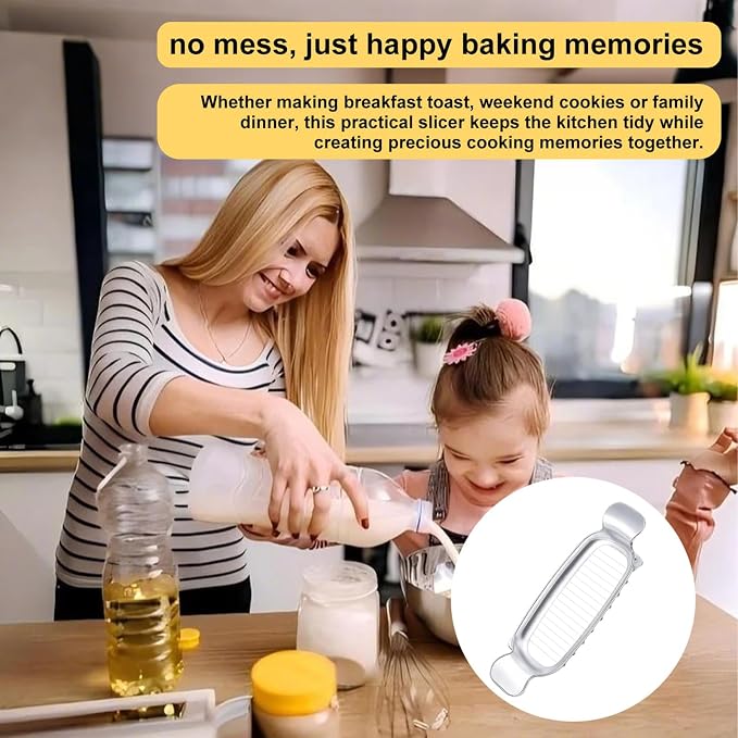Butter Slicer Cutter & Cheese Cutter–Multi-Use Kitchen Tool for Evenly Slicing Butter Blocks, Cheeses, Eggs & Soft Fruits–Non-Stick,Compact & Portable for Home, BBQ, Camping(2 PACK)