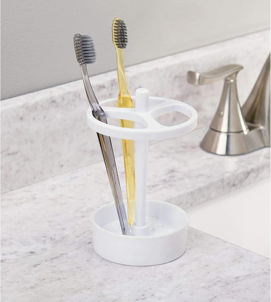 iDesign - 19814 Franklin BPA-Free Plastic XL Toothbrush Stand, 3.75" x 3.75" x 5.75", White