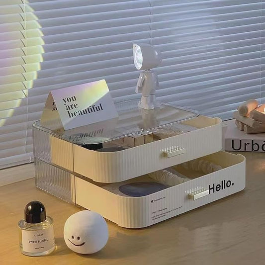 Stackable Makeup Organizer Drawers, Bathroom Vanity Organizers and Storage, Ideal for Desk and Dresser Countertops, Great for Cosmetics, Skincare, Lipsticks, Nail Care, Cream