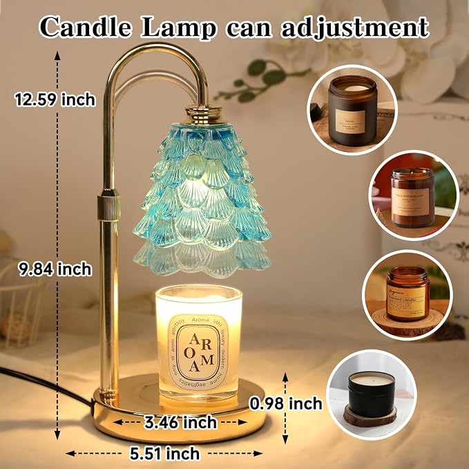 GEEZO Fragrance Candle Warmer Lamp,Electric Candle Warmer with Timer & Dimmer,Mom Christmas Birthday Gifts for Women, House Warming Gifts New Home Bedroom Decor