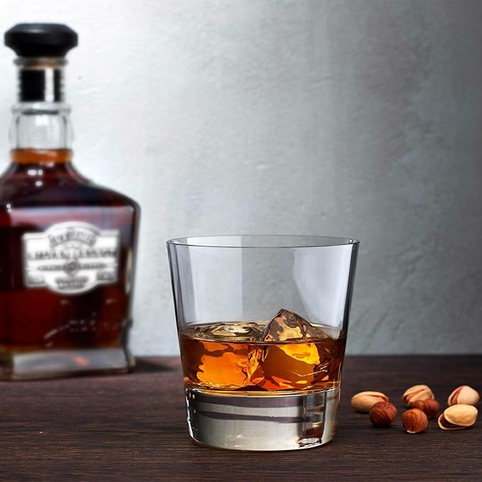 NUDE Whiskey Glasses Set of 4 – Highlands 12.5 oz Premium Lead-Free Crystal Old Fashioned Rocks Glasses for Whisky, Scotch & Bourbon – Heavy Base, Dishwasher Safe Barware Luxury Gift Set