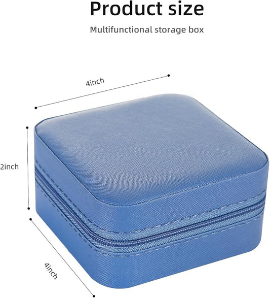 KElofoN Travel jewelry case Travel jewelry box Travel Jewelry Organizer Small Jewelry Organizer Box Gift for Girls Women with Mirror(Deep blue)
