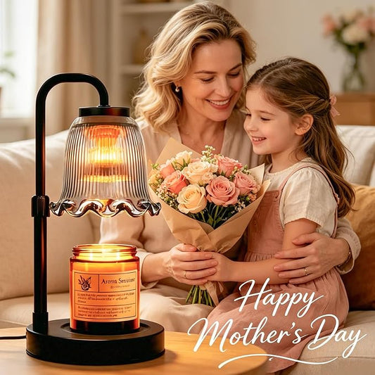 Banbanda Candle Warmer Lamp with Timer Dimmer: 3 Timing Mode, 35W Safety Anti-Scalding, 4 Level Dimming Romantic Night - Wax Warmer for Scented Wax for Home Decor Gifts