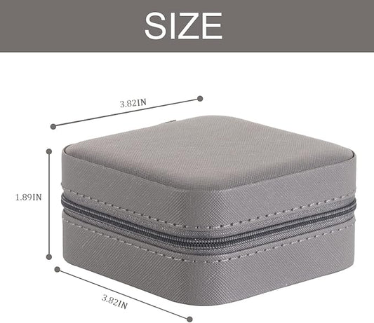 KElofoN Travel jewelry case Travel jewelry box Travel Jewelry Organizer Small Jewelry Organizer Box Gift for Girls Women with Mirror(Grey)