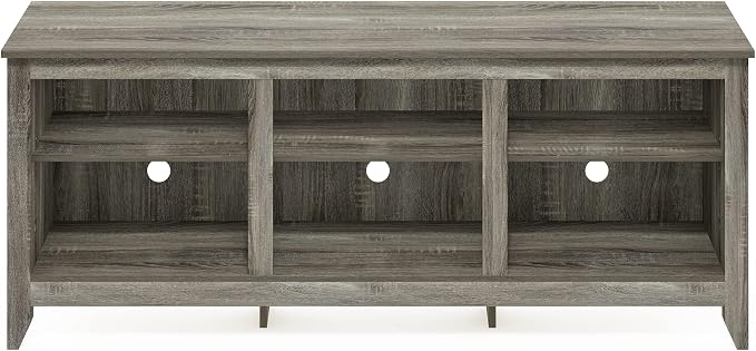 Furinno Jensen TV Stand for TV up to 65 Inch, 2-Tier Grey Entertainment Center, TV Console with Cable Management, for Living Room, Bedroom, Grey Oak