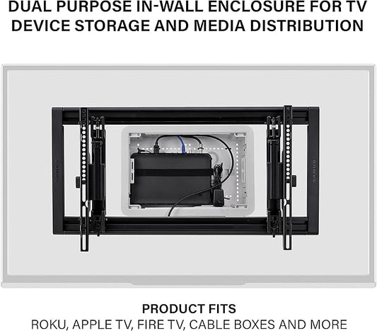 Legrand - OnQ Cable Management, In-Wall Media Box, Dual Purpose Structured Wiring Enclosure, TV Home Theater Recessed Storage Box, 9 Inch, white ENP0900-NA
