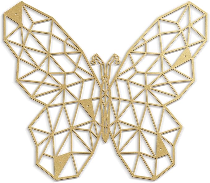 SIGNLEADER Metal Wall Art Decor The Butterfly Effect Modern Abstract Wall Sculpture Hangings Home Decoration for Living Room, Bedroom, Bathroom, Kitchen, Outdoor - 18" Gold