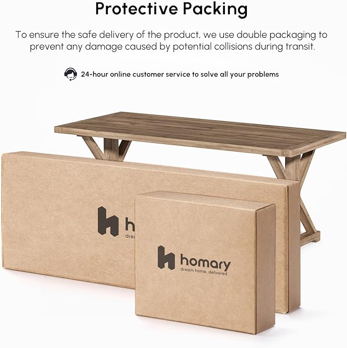 homary 70.9" Solid Wood Executive Desk, Rustic Farmhouse Home Office Desk with X-Trestle Base, Large Writing & Computer Table for Home Office, Study or Dining Space
