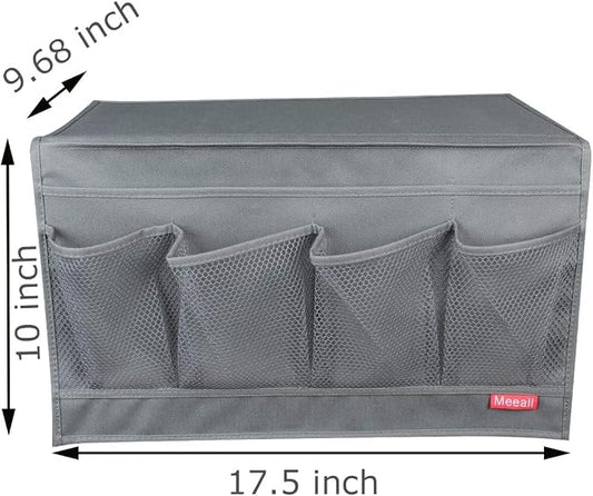 Bedside Storage Organizer with 6 Pockets, Bedside Caddy, Table Cabinet Storage Organizer, TV Remote Control, Phones, Magazines, Tablets, Accessories, Gray