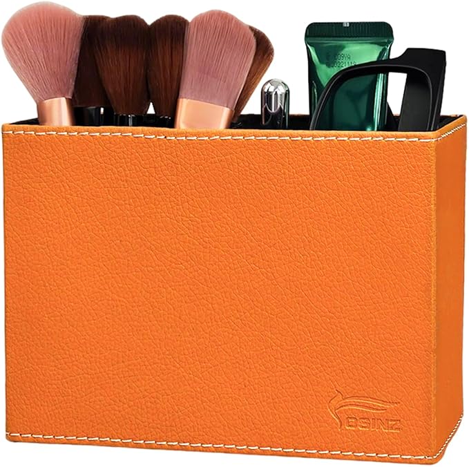 Pen Pencil Holder Cup Container PU Leather Desk Organizer Stand Decor Brush Scissor Decoration Office Home School