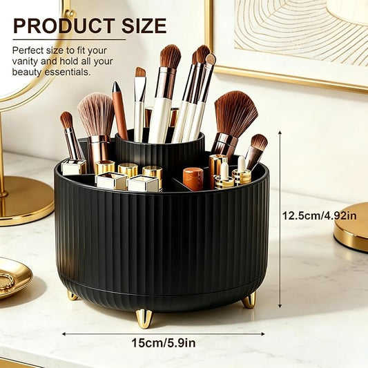 360° Rotating Makeup Brush Holder Organizer, Makeup Organizers Countertop, Makeup Organization and Skincare Storage for Vanity, Desktop, Bathroom