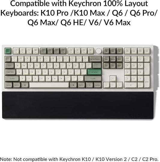 Silicone Wrist Rest for Keychron K10 Pro / K10 Max/ K10 HE / Q6 / Q6 Pro / Q6 Max / Q6 HE / V6 / V6 Max, 17.6" Non-Slip Palm Rest, 100% Full-Sized Mechanical Keyboards Support with Typing Pain Relief
