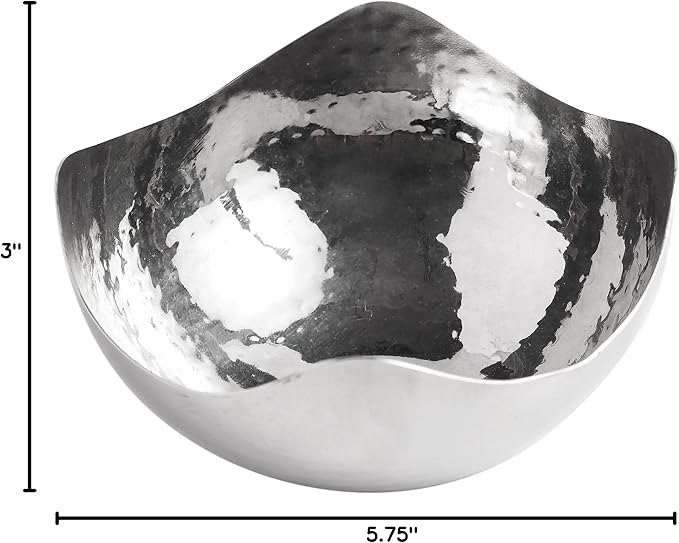 Hosley Set of 4 Silver Finish Metal Bowl 5.75 Inch Diameter, Ideal for Potpourri, LED Candles, Weddings, Special Events, Center Pieces, Craft. Use Decor to Coordinate O3