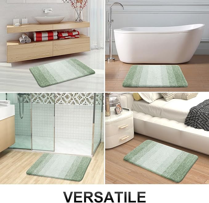 OLANLY Large Bathroom Rugs Mat 54x24, Extra Soft Absorbent Microfiber Bath Rugs, Rubber Backing, Quick Dry, Washable Bath Mats for Bathroom Floor, Tub and Shower, Home Decor Accessories, Sage Green