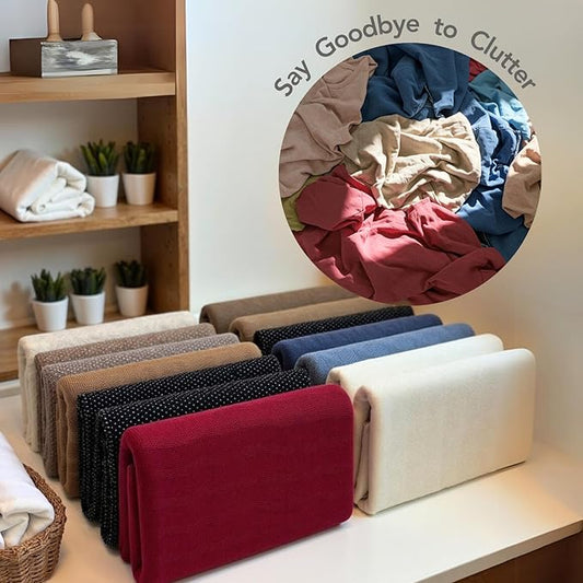 7 Pcs PLIIO Medium Filers, Foldable Clothes Organizer, Space-Saving Closet and Suitcase solution, Wrinkle-Free Storage Solution for Home and Travel, Wardrobe Organizer and Clothes Folder