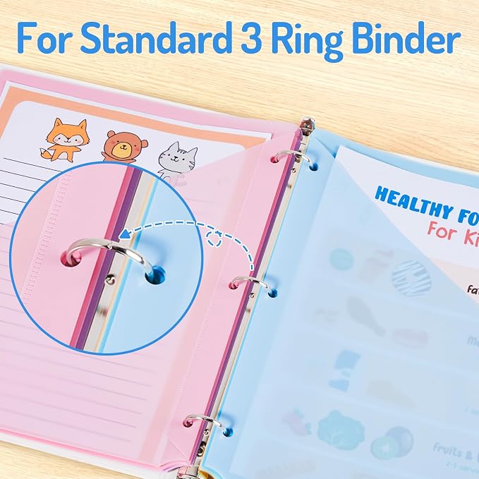 Forvencer 8 Count Dividers with Two Pockets, 8 tab Binder Dividers for 3 Ring Binder Organizer, Binder Divider with Tabs for School Office and Home Organization, Multicolor, 1 Set