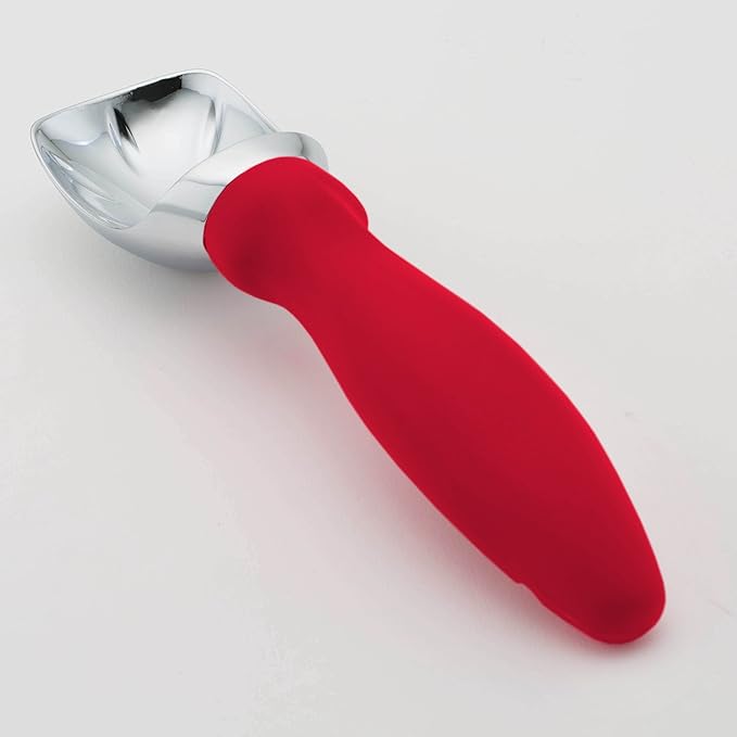 Spring Chef Red Heavy Duty Ice Cream Scoop with Non-Slip Handle, Professional Ice Cream Spoons for Gelato, Sorbet, Frozen Yogurt, Sorbet, Cookie Dough, Melon - Dishwasher Safe - 2 Pack