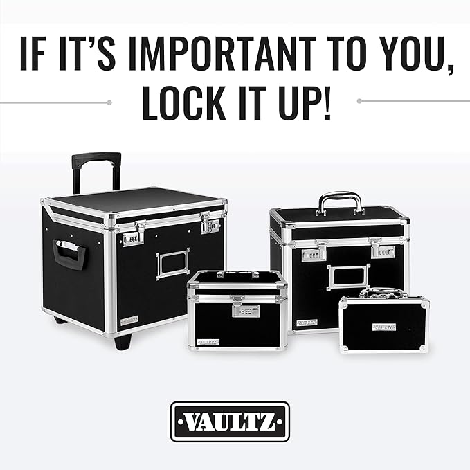 Vaultz Combination Lock Box - Secure Safe for Documents, Valuables, Medicine & Money - 10 x 7.25 x 7.75 Inch - Floral, Pink & Gray