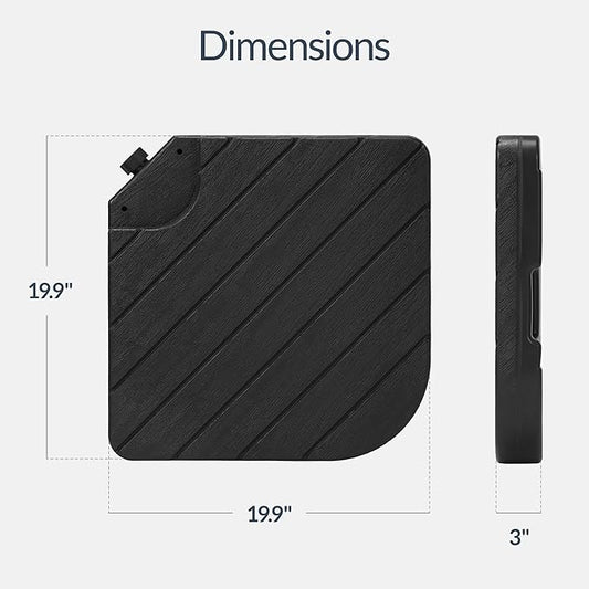 Best Choice Products 4-Piece Cantilever Offset Patio Umbrella Base Weight Set, Heavy-Duty Fillable Stand Plates for Water or Sand, Easy-Fill Spouts, Wood Grain Finish - Black