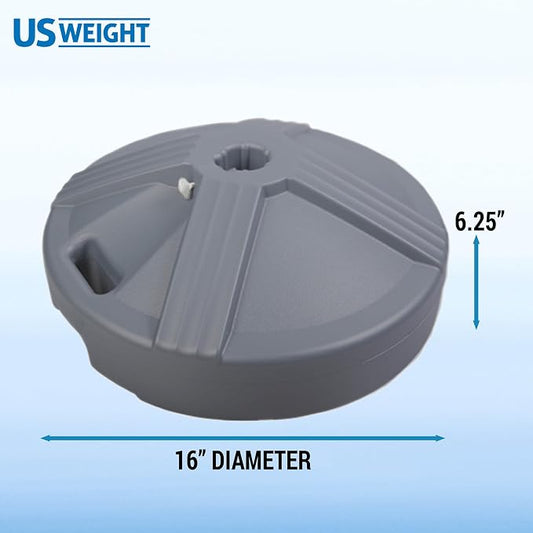 US Weight Durable 50 Pound Fillable Umbrella Base Designed to be Used with a Patio Table
