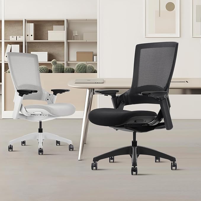 CLATINA Office Chair Swivel Executive Chair, Adjustable Ergonomic Computer Chair with 3D Armrest and Lumbar Support, Mesh Backrest Task Chair for Home Office Conference Room, Studio, 2 Pack