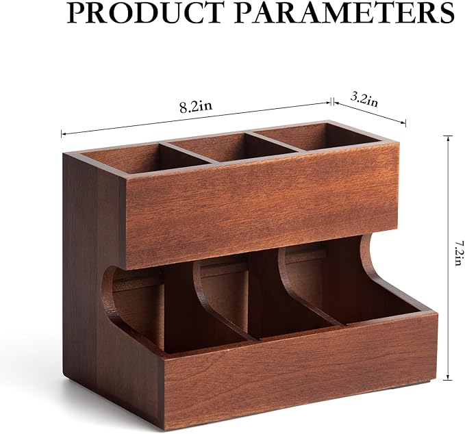 Wood Pod Dispenser Designed for Nespresso Vertuo Capsules, Freestanding Countertop Pods Rack, Coffee Pods Holder for Home or Office Kitchen Counter, Dispenses 3 Coffee Flavors (Brown)
