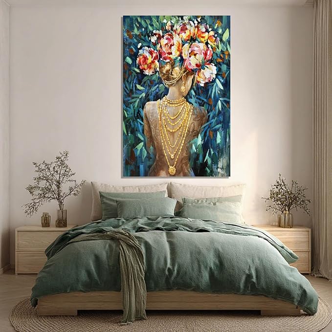 ZENPEE Gold Picture Wall Decoration, Black Tree of Life Wall Decoration, Large Wall Art for Living Room, Suitable for Office or Bedroom, 32" x 48"