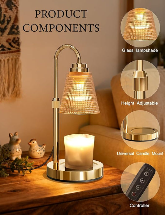 Candle Warmer Lamp with Timer Dimmable, Lamp Candle Warmer Birthday Gifts for Women, Black Adjustable Wax Melter Warmer for Jar Candles, House Warming Gift Home Decor